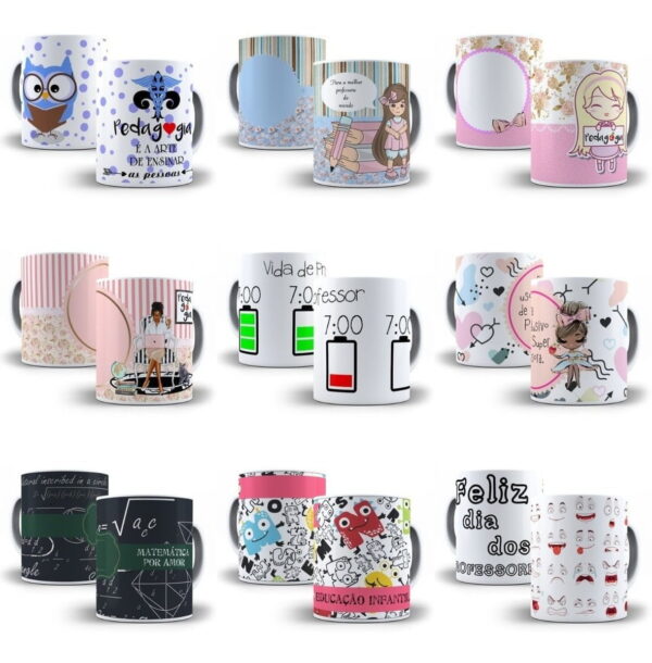 Estampas Caneca Dia Dos Professores 45 Artes Editáveis Corel