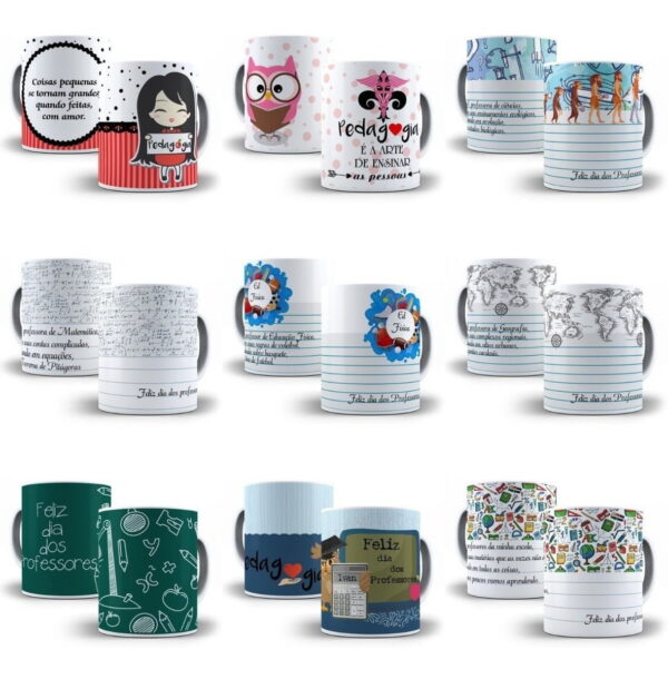 Estampas Caneca Dia Dos Professores 45 Artes Editáveis Corel