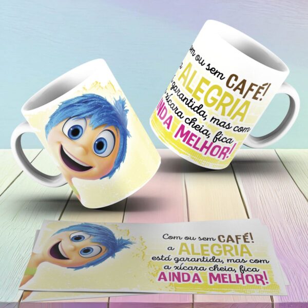 Estampas Caneca Divertida Mente 2 Ansiedade Medo Tédio Raiva