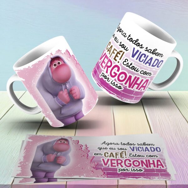 Estampas Caneca Divertida Mente 2 Ansiedade Medo Tédio Raiva