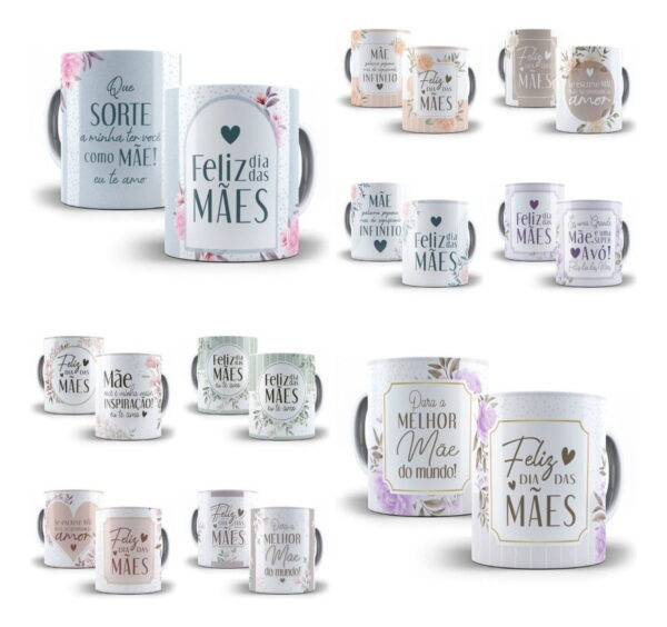 Estampas Caneca Floral Dia Das Mães Editáveis Em Corel Draw