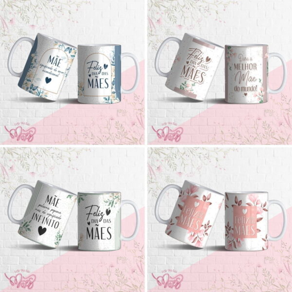 Estampas Caneca Floral Dia Das Mães Editáveis Em Corel Draw