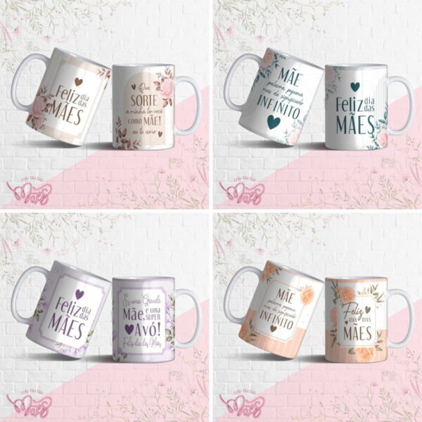 Estampas Caneca Floral Dia Das Mães Editáveis Em Corel Draw