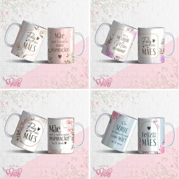 Estampas Caneca Floral Dia Das Mães Editáveis Em Corel Draw