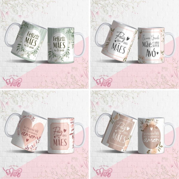Estampas Caneca Floral Dia Das Mães Editáveis Em Corel Draw