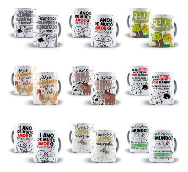 Estampas Caneca Flork Namorados Frases Engraçada Fofas Casal