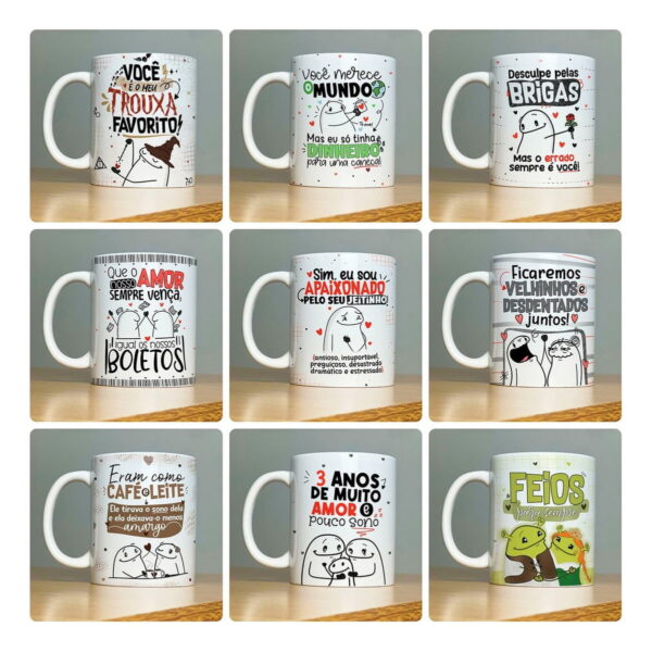 Estampas Caneca Flork Namorados Frases Engraçada Fofas Casal