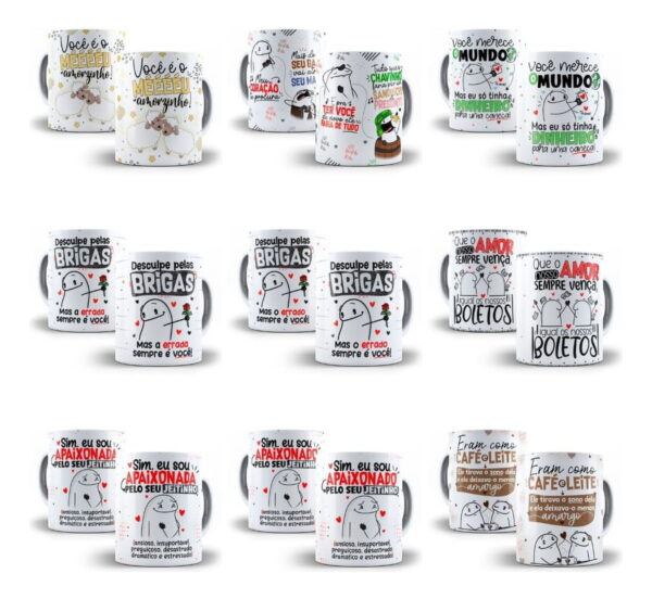 Estampas Caneca Flork Namorados Frases Engraçada Fofas Casal