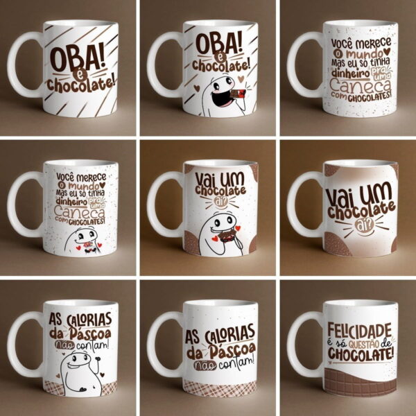 Estampas Caneca Flork Páscoa Artes Personalizados Sublimação