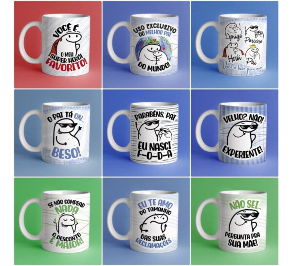 Estampas Caneca Flork Super Pai Pdf Editável Em Corel Draw