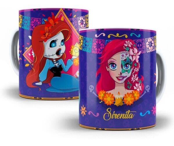 Estampas Caneca Halloween Princesas Fantasma Photoshop Psd