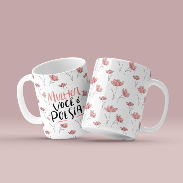 Estampas Caneca Mulher 2023 Ilustrações Delicadas + Frases