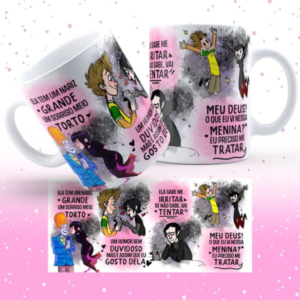 Estampas Caneca Namorados Música Sorriso Torto - Ele E Ela