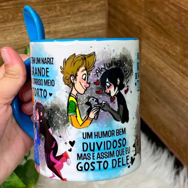Estampas Caneca Namorados Música Sorriso Torto - Ele E Ela