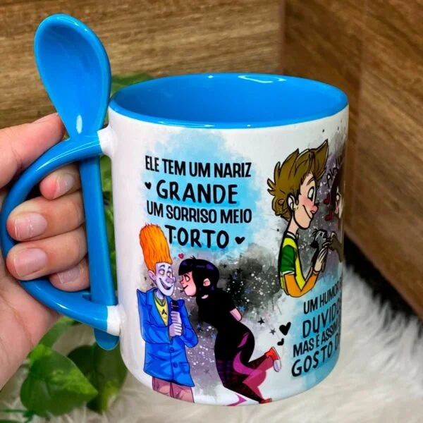 Estampas Caneca Namorados Música Sorriso Torto - Ele E Ela