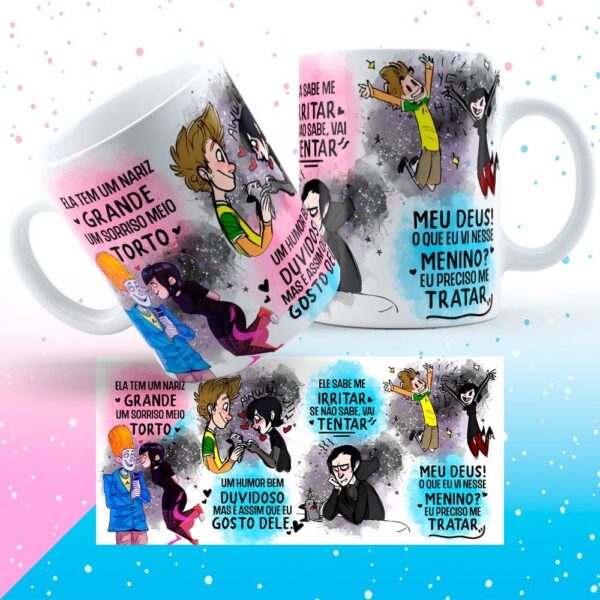 Estampas Caneca Namorados Música Sorriso Torto - Ele E Ela