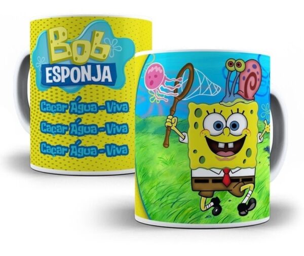 Estampas Caneca Personagem Bob Esponja Crianças Infantil