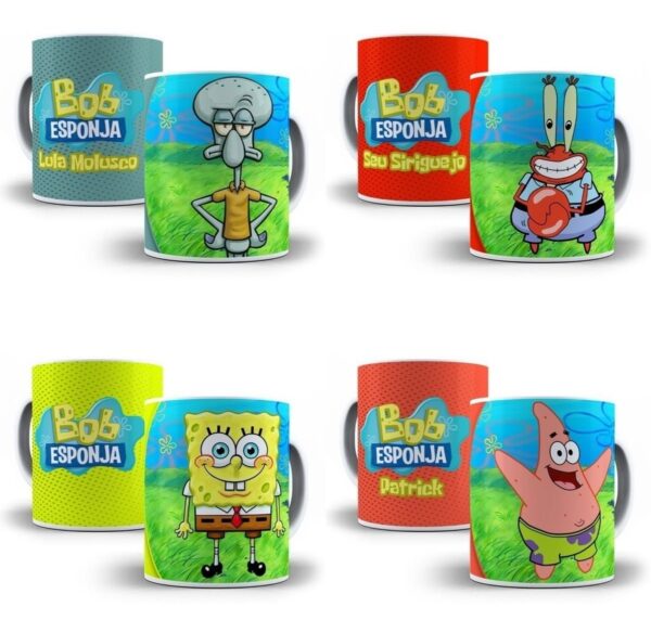 Estampas Caneca Personagem Bob Esponja Crianças Infantil