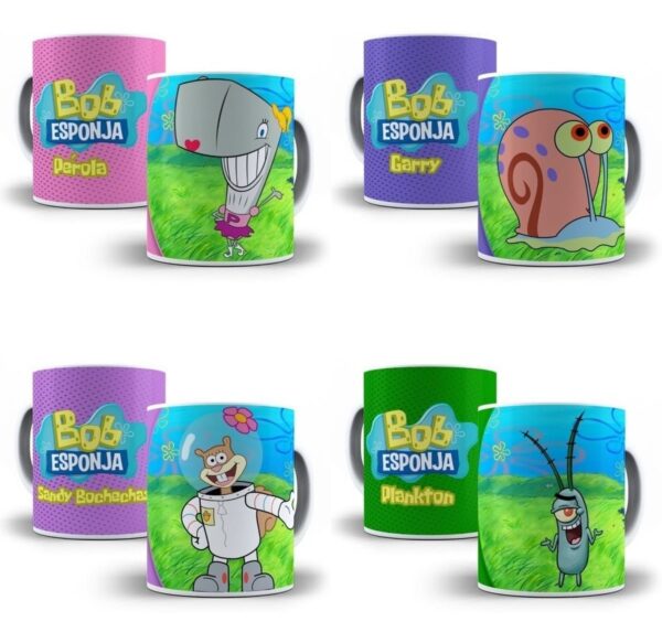Estampas Caneca Personagem Bob Esponja Crianças Infantil