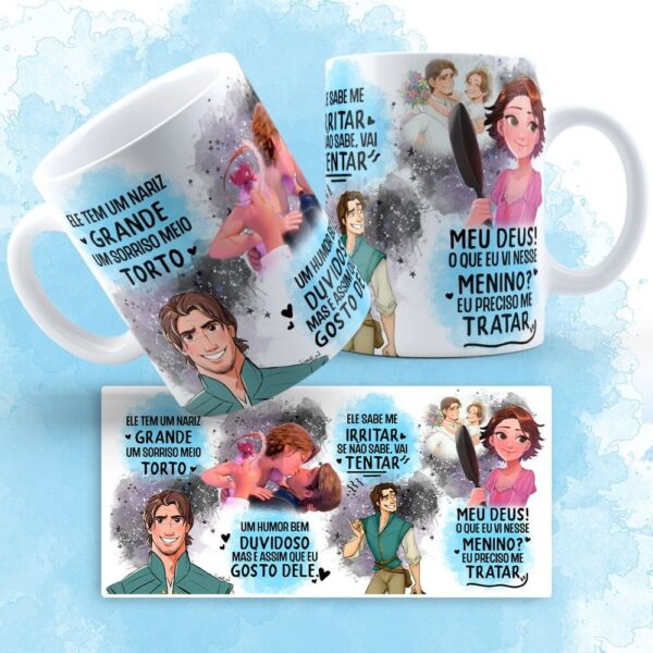 Estampas Caneca Sorriso Torto Enrolados Ele E Ela Sublimação