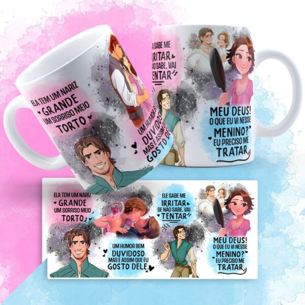 Estampas Caneca Sorriso Torto Enrolados Ele E Ela Sublimação