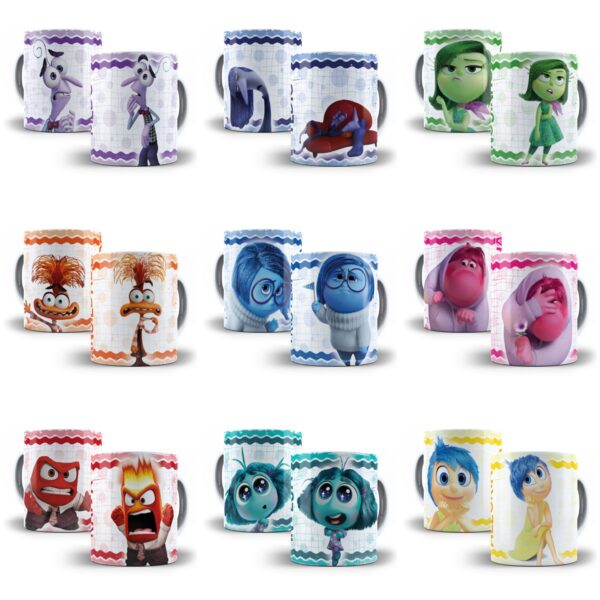 Estampas Sublimação Caneca Divertida-Mente Tristeza Alegria - Imagem 2