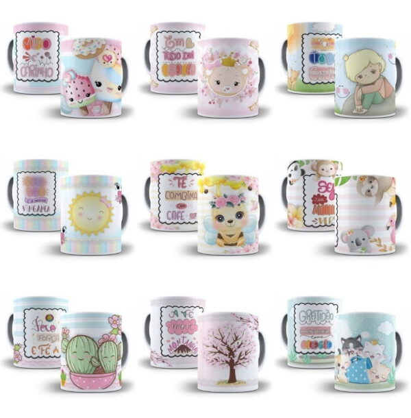 Estampas Sublimação Caneca Frases De Apoio Psd Editável