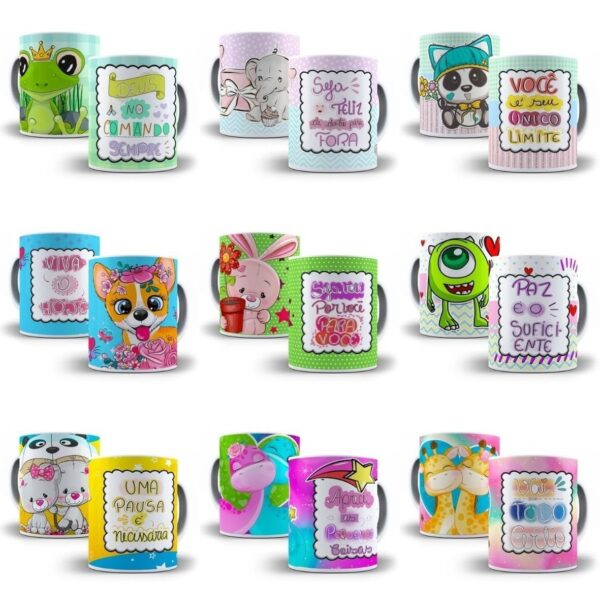 Estampas Sublimação Caneca Frases De Apoio Psd Editável