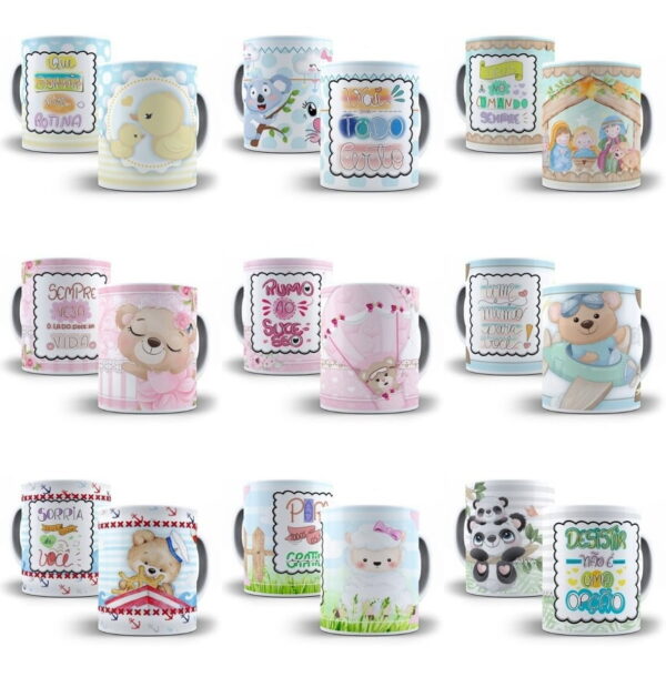 Estampas Sublimação Caneca Frases De Apoio Psd Editável