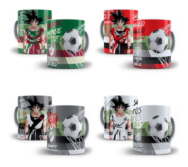 Estampas Sublimação Caneca Times Futebol Dragon Ball Goku