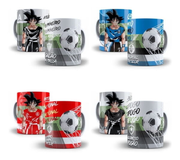 Estampas Sublimação Caneca Times Futebol Dragon Ball Goku
