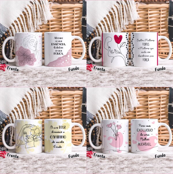 Estampas Sublimar Canecas em Linhas Dia das Mulheres - Imagem 3