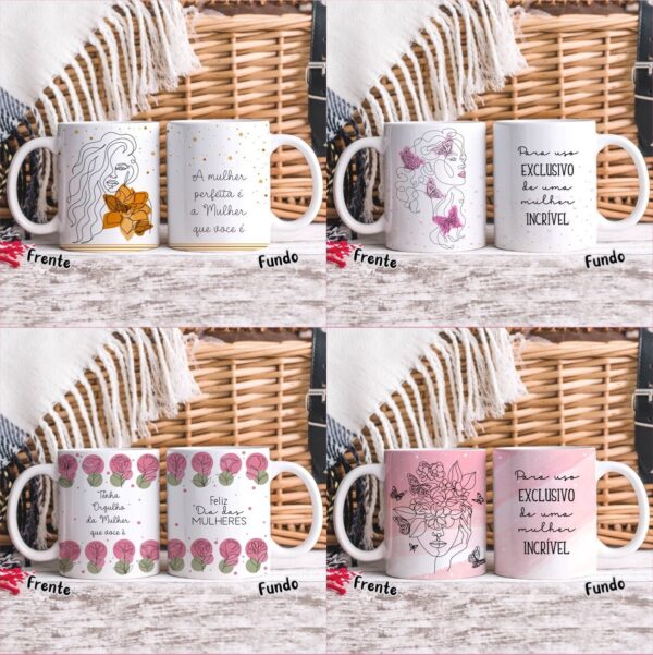 Estampas Sublimar Canecas em Linhas Dia das Mulheres - Imagem 2