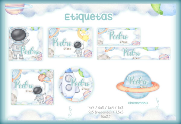 etiqueta escolar astronauta arquivo digital etiqueta escolar unicornio
