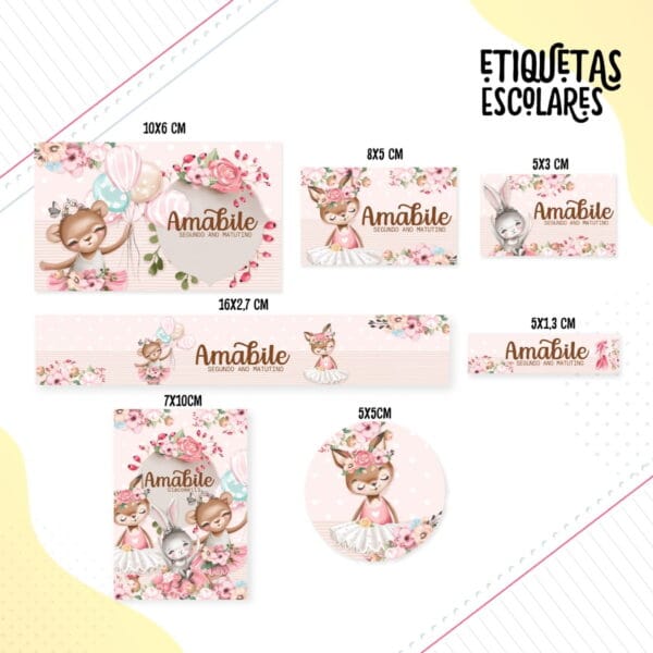 etiqueta escolar ballet animais arquivo digital etiqueta escolar 2023