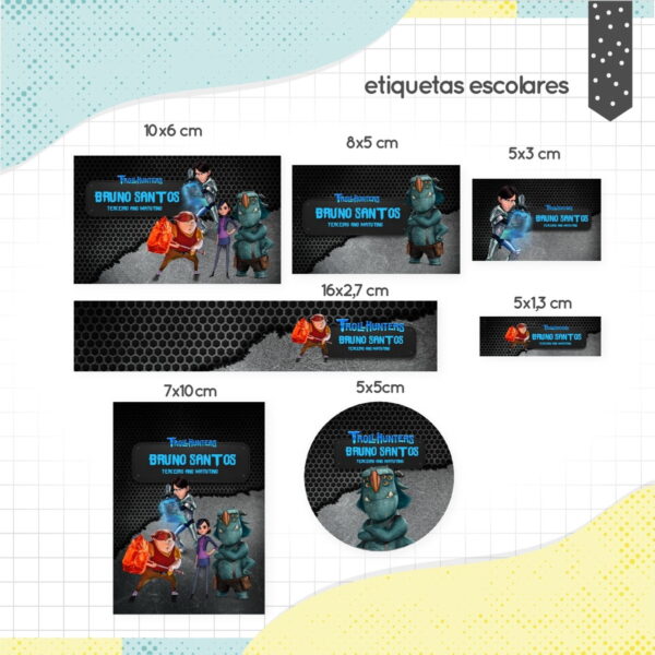 etiqueta escolar cacadores de trolls arquivo digital etiqueta escolar cacadores de trolls