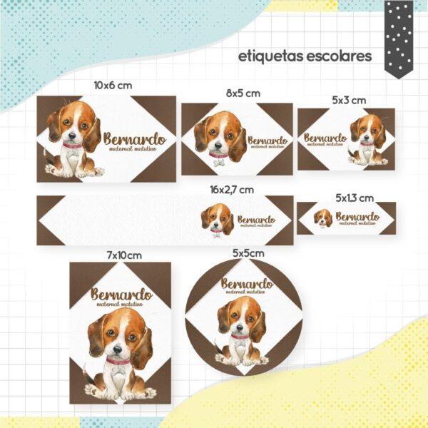etiqueta escolar cachorrinho arquivo digital etiquetas escolares 1