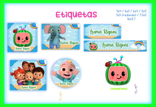 etiqueta escolar cocomelon arquivo digital etiquetas