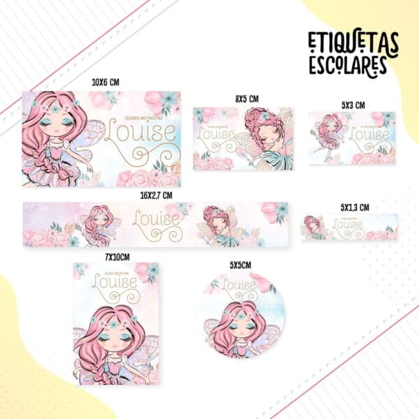 etiqueta escolar fadas arquivo digital escola