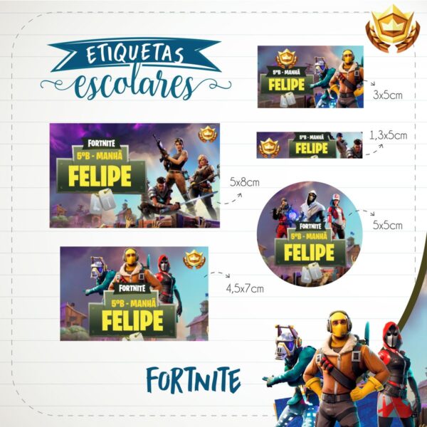etiqueta escolar fortnite arquivo digital etiqueta escolar fortnite arquivo digital