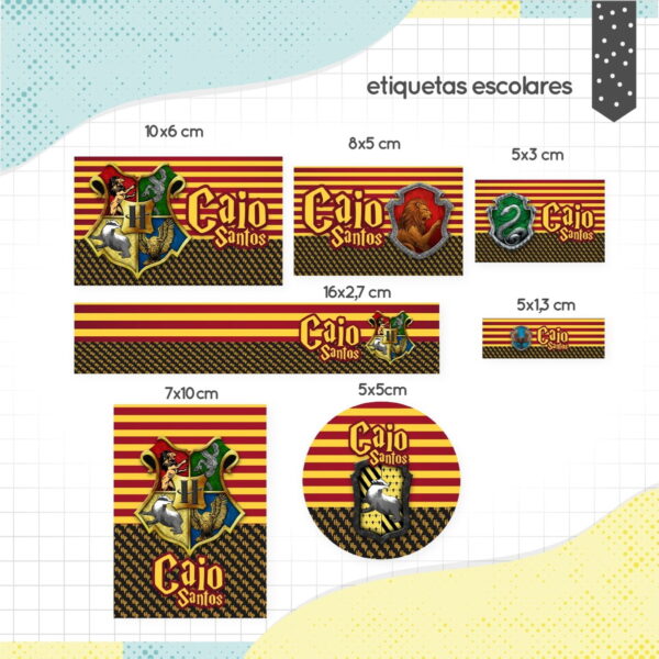 etiqueta escolar harry potter arquivo digital escolar