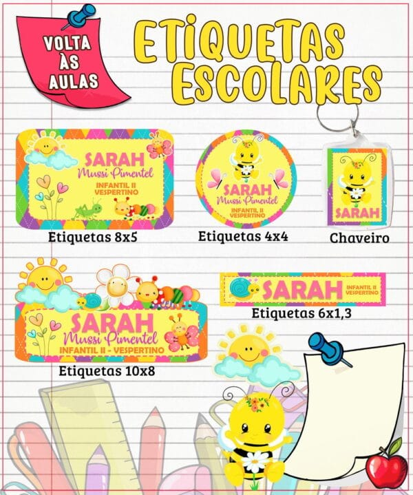 etiqueta escolar jardim menina arquivo digital etiquetas