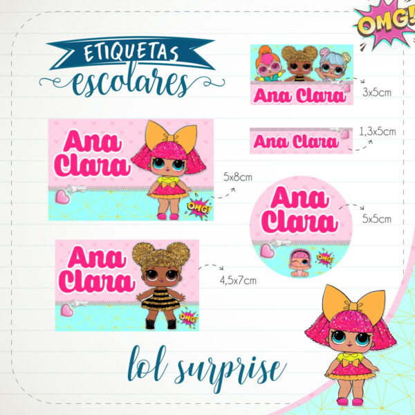 etiqueta escolar lol surprise arquivo digital volta as aulas 2021