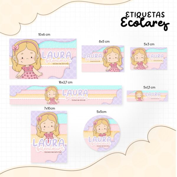 etiqueta escolar menininha loira arquivo digital etiquetas