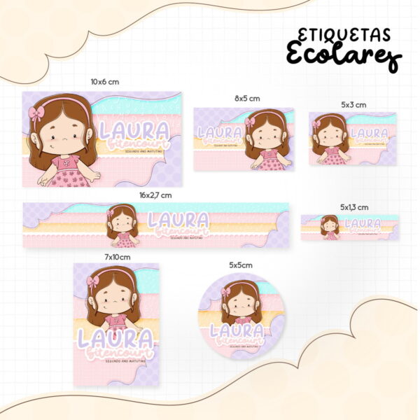 etiqueta escolar menininha morena arquivo digital escolar