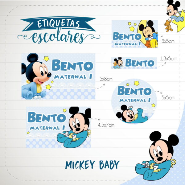 etiqueta escolar mickey baby arquivo digital etiquetas