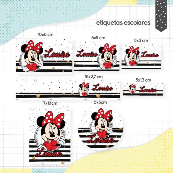 etiqueta escolar minnie arquivo digital etiquetas