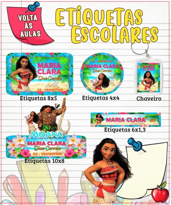 etiqueta escolar moana adulta arquivo digital etiquetas escolar