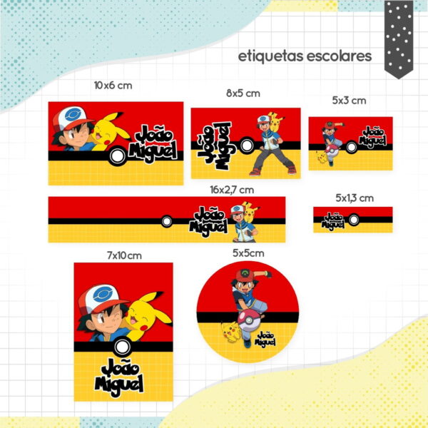 etiqueta escolar pokemon arquivo digital escolar