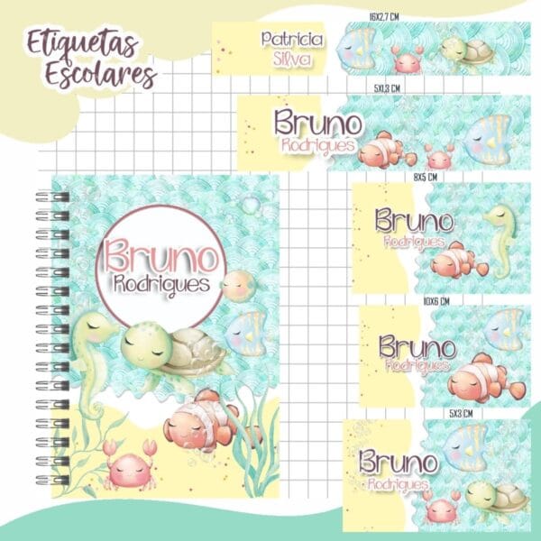 etiqueta fundo do mar menino arquivo digital etiquetas escolar 1